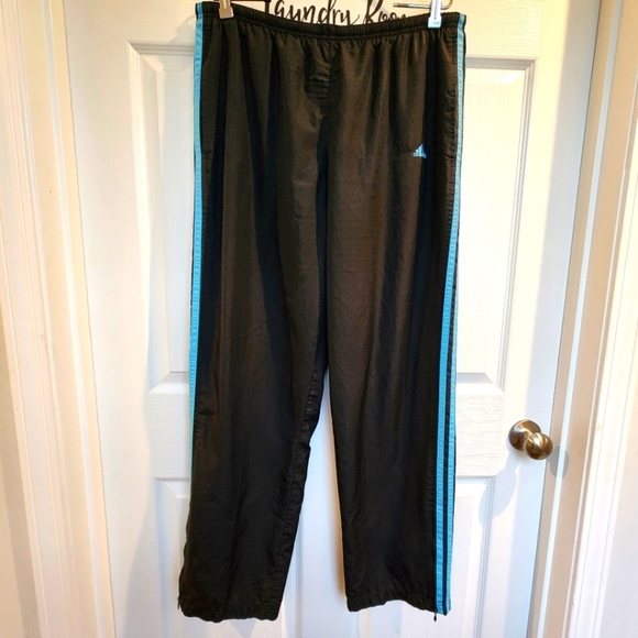 adidas Pants - Adidas Track Joggers Vintage Y2k Black Blue Women's Pants‎ Size XL